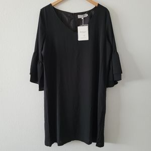 Belongsci black long sleeve v-neck dress NWT